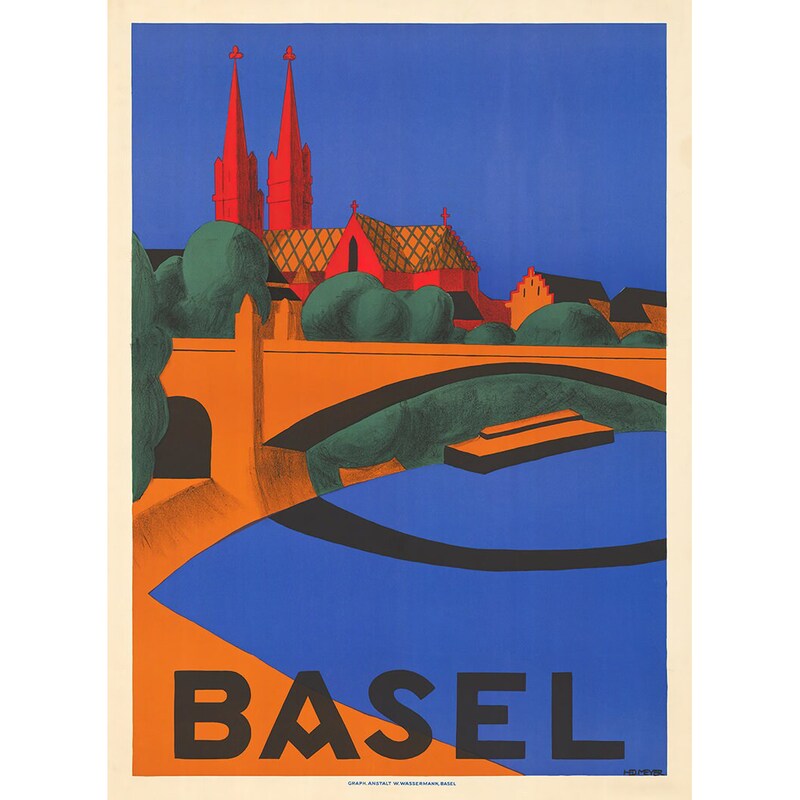 Basel - Vintage Swiss Travel Poster Prints